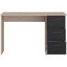 PARISOT Bureau droit 3 tiroirs - Décor chene/noir - L 121,4 x P 55 x