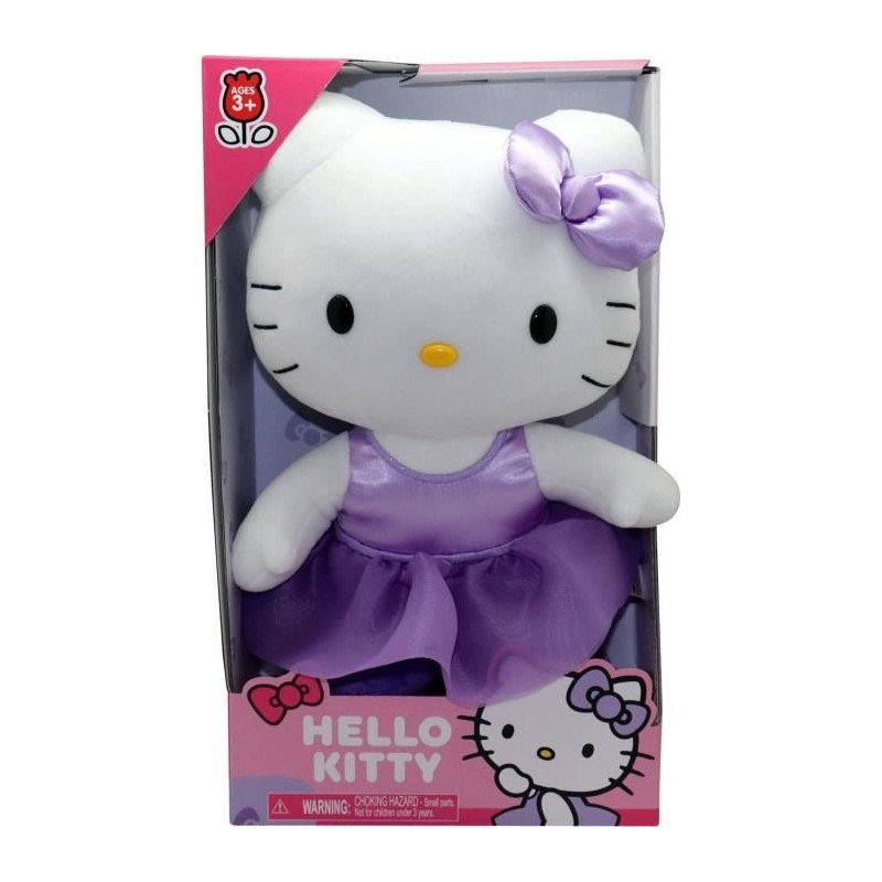 Peluche - GPTOYS - HELLO KITTY - HKT121 - Modele robe satin violette - Peluche - GPTOYS - HELLO KITTY - HKT121 - Modele robe satin violette -