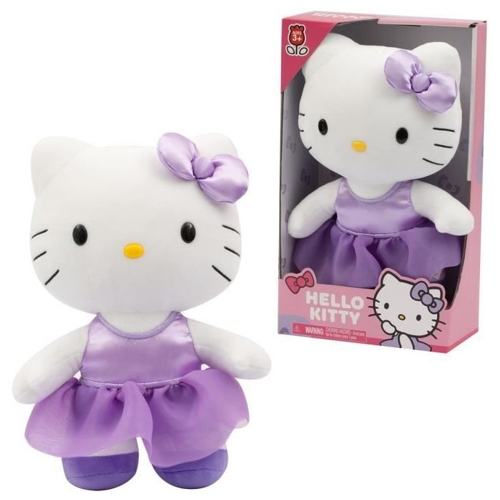 Peluche - GPTOYS - HELLO KITTY - HKT121 - Modele robe satin violette - 30 cm - Des 3 ans Peluche - GPTOYS - HELLO KITTY - HKT121 - Modele robe satin violette - 30 cm - Des 3 ans