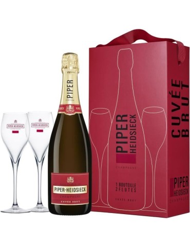 Champagne Piper Heidsieck Cuvée Brut Coffret 2 flûtes Brut - 75 cl
