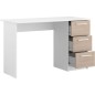 Bureau droit ESSENTIEL - 3 tiroirs - Décor chene et blanc - L 121,2 x P 55 x H 74,5 cm - PARISOT