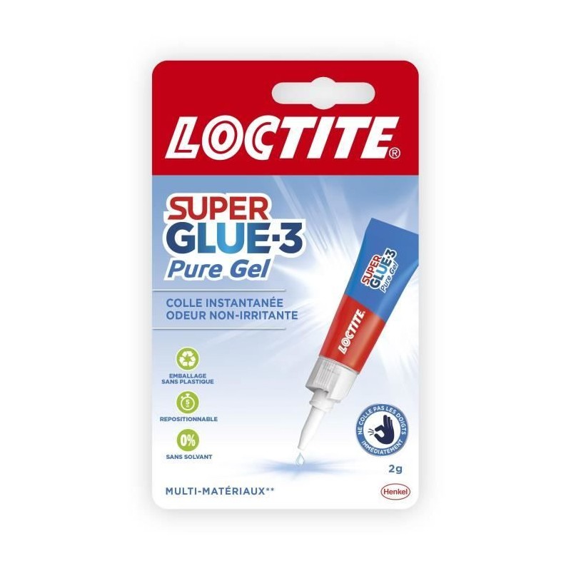 Colle cyanocrylate - LOCTITE - SUPERGLUE-3P - Pure Gel - Tube 2g Colle cyanocrylate - LOCTITE - SUPERGLUE-3P - Pure Gel - Tube 2g