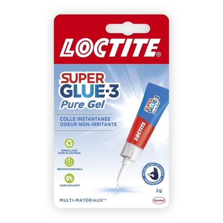 Colle cyanocrylate - LOCTITE - SUPERGLUE-3P - Pure Gel - Tube 2g Colle cyanocrylate - LOCTITE - SUPERGLUE-3P - Pure Gel - Tube 2g
