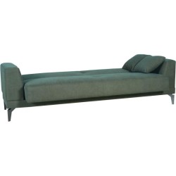 Canapé convertible 3 places - HENRY - Tissu vert foncé - 3 coussins