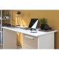 Bureau droit ESSENTIEL - 3 tiroirs - Décor chene et blanc - L 121,2 x P 55 x H 74,5 cm - PARISOT