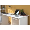 Bureau droit ESSENTIEL - 3 tiroirs - Décor chene et blanc - L 121,2 x