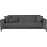 Canapé convertible 3 places - HENRY - Tissu gris clair - 3 coussins -