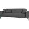 Canapé convertible 3 places - HENRY - Tissu gris clair - 3 coussins -