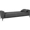 Canapé convertible 3 places - HENRY - Tissu gris clair - 3 coussins -