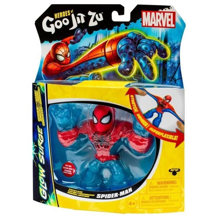 Spiderman Glow Surge 11cm - HERoeS OF GOO JIT ZU - MARVEL - Figurine lumineuse et extensible Spiderman Glow Surge 11cm - HERoeS OF GOO JIT ZU - MARVEL - Figurine lumineuse et extensible
