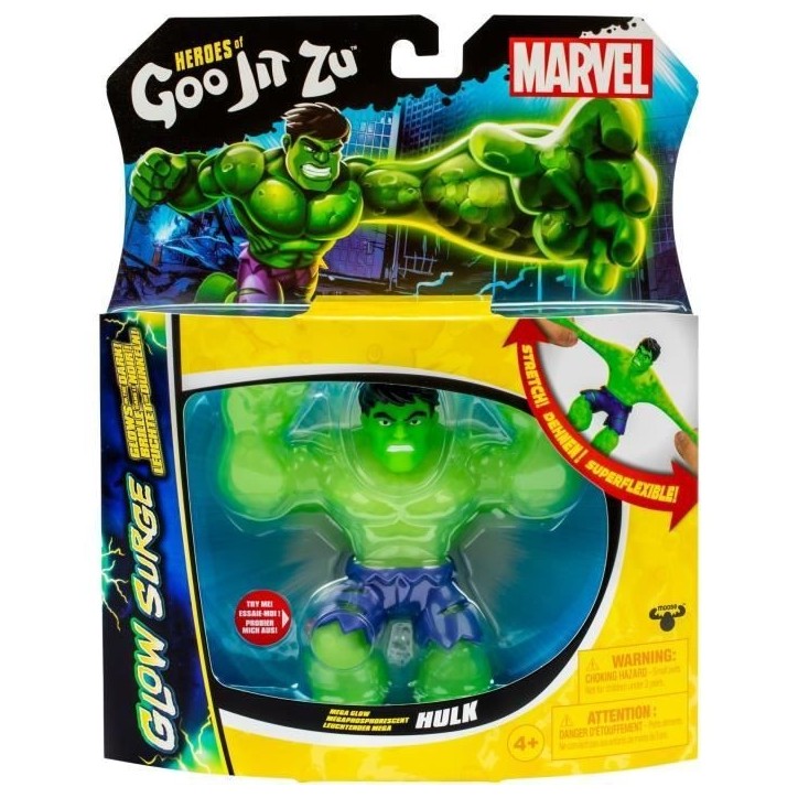 Hulk Glow Surge 11cm - HERoeS OF GOO JIT ZU - MARVEL - Figurine lumineuse et extensible Hulk Glow Surge 11cm - HERoeS OF GOO JIT ZU - MARVEL - Figurine lumineuse et extensible