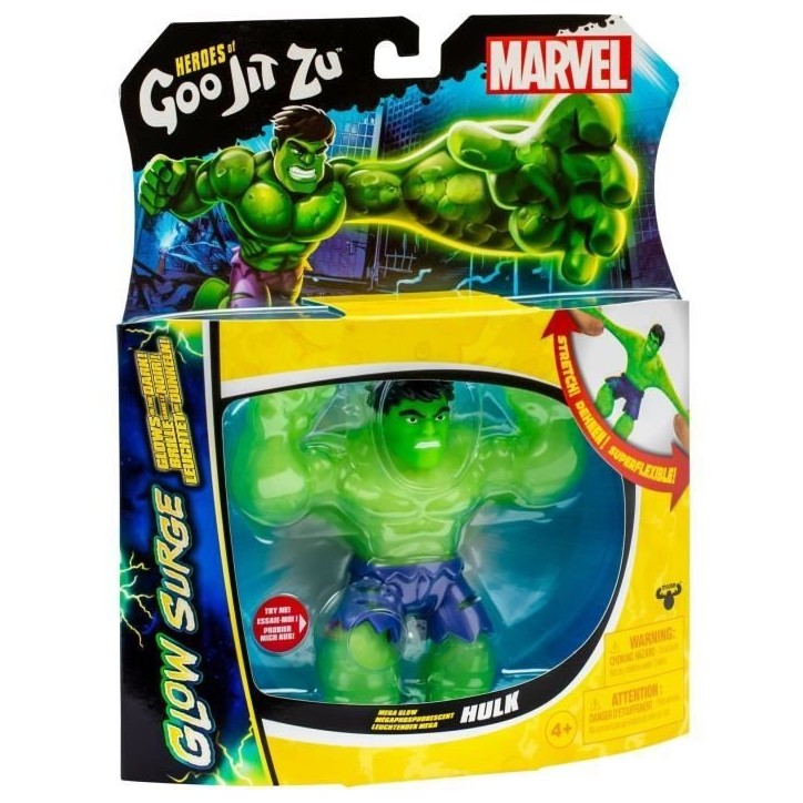 Hulk Glow Surge 11cm - HERoeS OF GOO JIT ZU - MARVEL - Figurine lumineuse et extensible Hulk Glow Surge 11cm - HERoeS OF GOO JIT ZU - MARVEL - Figurine lumineuse et extensible