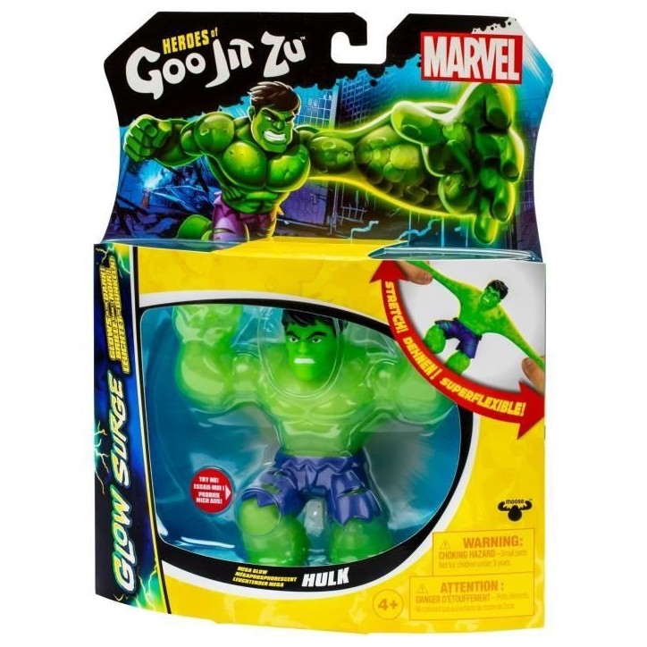 Hulk Glow Surge 11cm - HERoeS OF GOO JIT ZU - MARVEL - Figurine lumineuse et extensible Hulk Glow Surge 11cm - HERoeS OF GOO JIT ZU - MARVEL - Figurine lumineuse et extensible
