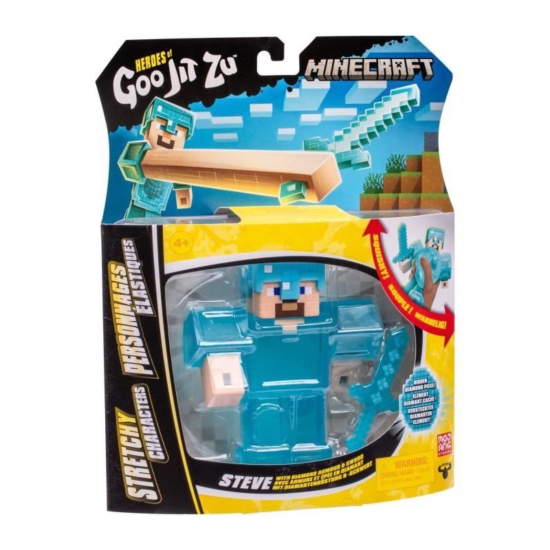 Figurine extensible - GOO JIT ZU - Minecraft Steeve - 11 cm - Texture