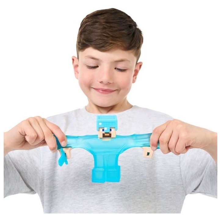 Figurine extensible - GOO JIT ZU - Minecraft Steeve - 11 cm - Texture élastique - Extensible 3x Figurine extensible - GOO JIT ZU - Minecraft Steeve - 11 cm - Texture élastique - Extensible 3x