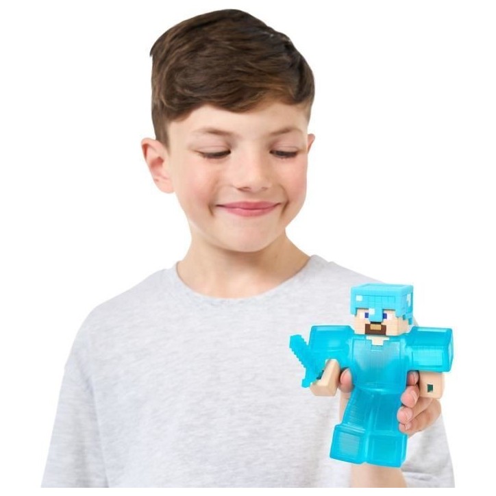 Figurine extensible - GOO JIT ZU - Minecraft Steeve - 11 cm - Texture élastique - Extensible 3x Figurine extensible - GOO JIT ZU - Minecraft Steeve - 11 cm - Texture élastique - Extensible 3x