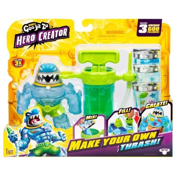 Figurine Hero Creator Thrash 11cm - HERoeS OF GOO JIT ZU - Kit de création de texture personnalisée Figurine Hero Creator Thrash 11cm - HERoeS OF GOO JIT ZU - Kit de création de texture personnalisée