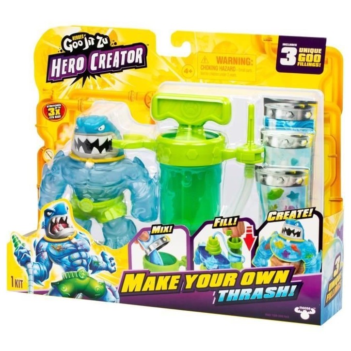 Figurine Hero Creator Thrash 11cm - HERoeS OF GOO JIT ZU - Kit de création de texture personnalisée Figurine Hero Creator Thrash 11cm - HERoeS OF GOO JIT ZU - Kit de création de texture personnalisée