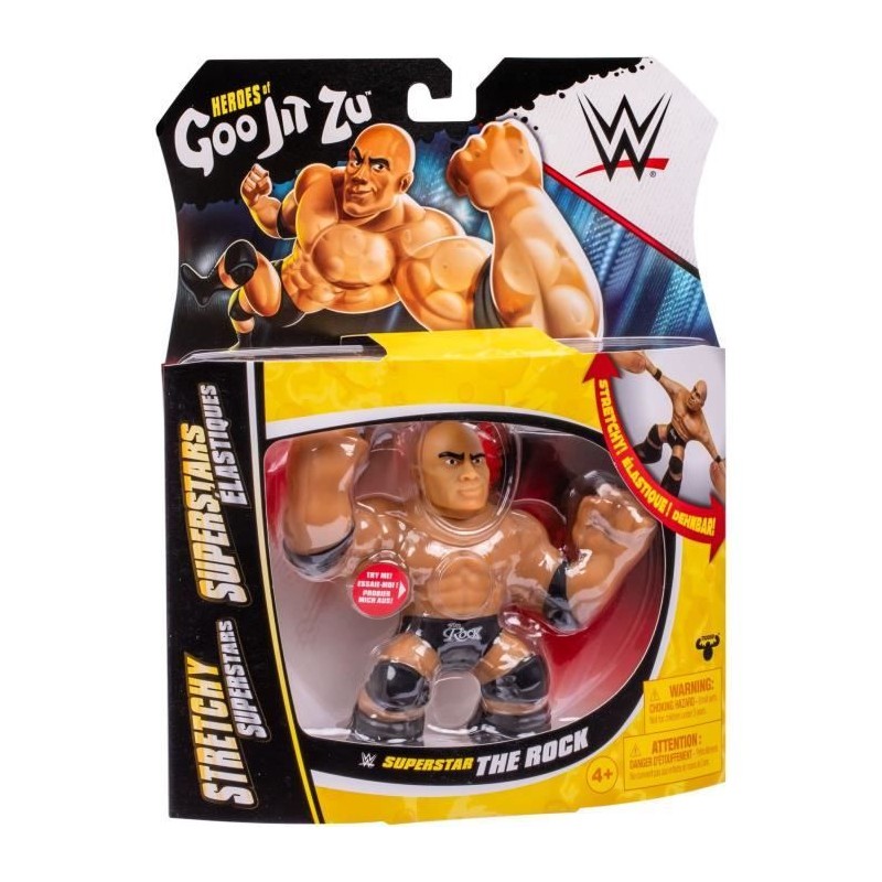 Figurine extensible - GOO JIT ZU WWE - The Rock - 11 cm - Texture éla Figurine extensible - GOO JIT ZU WWE - The Rock - 11 cm - Texture éla