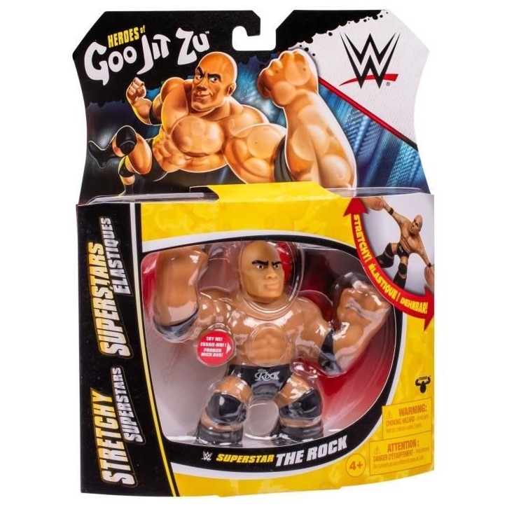 Figurine extensible - GOO JIT ZU WWE - The Rock - 11 cm - Texture élastique - Extensible 3x Figurine extensible - GOO JIT ZU WWE - The Rock - 11 cm - Texture élastique - Extensible 3x