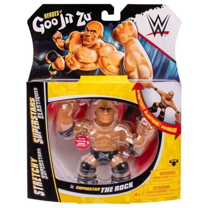 Figurine extensible - GOO JIT ZU WWE - The Rock - 11 cm - Texture élastique - Extensible 3x Figurine extensible - GOO JIT ZU WWE - The Rock - 11 cm - Texture élastique - Extensible 3x