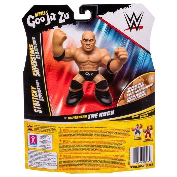 Figurine extensible - GOO JIT ZU WWE - The Rock - 11 cm - Texture élastique - Extensible 3x Figurine extensible - GOO JIT ZU WWE - The Rock - 11 cm - Texture élastique - Extensible 3x