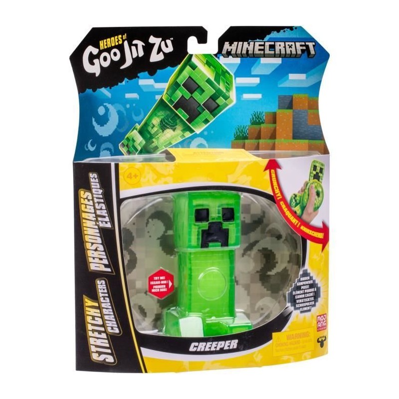 Figurine extensible - GOO JIT ZU - Minecraft Creeper - 11 cm - Texture Figurine extensible - GOO JIT ZU - Minecraft Creeper - 11 cm - Texture