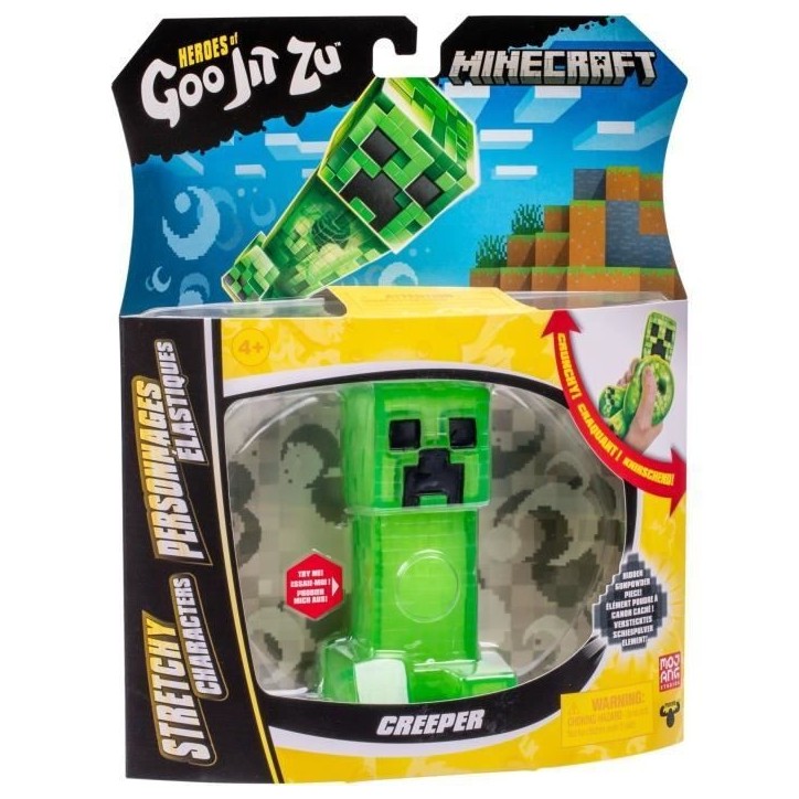 Figurine extensible - GOO JIT ZU - Minecraft Creeper - 11 cm - Texture élastique - Extensible 3x Figurine extensible - GOO JIT ZU - Minecraft Creeper - 11 cm - Texture élastique - Extensible 3x