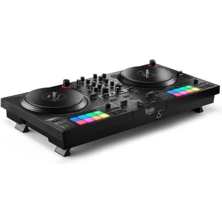 HERCULES DJCONTROL INPULSE T7 - Contrôleur DJ motorisé noir avec deu