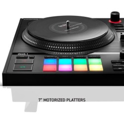 HERCULES DJCONTROL INPULSE T7 - Contrôleur DJ motorisé noir avec deu