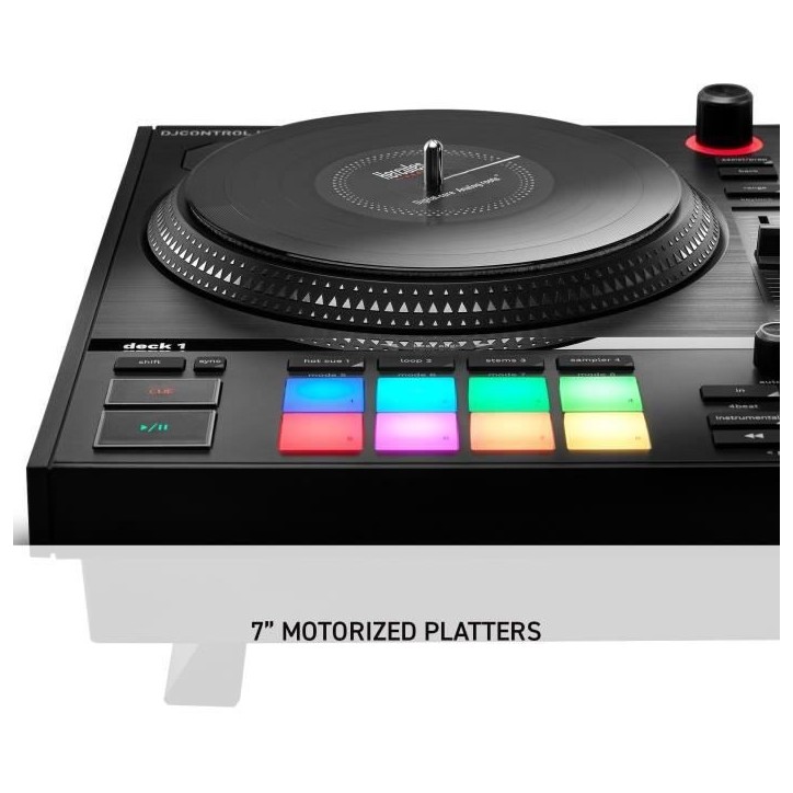 HERCULES DJCONTROL INPULSE T7 - Contrôleur DJ motorisé noir avec deux platines HERCULES DJCONTROL INPULSE T7 - Contrôleur DJ motorisé noir avec deux platines