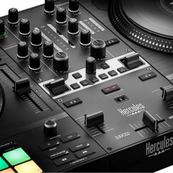 HERCULES DJCONTROL INPULSE T7 - Contrôleur DJ motorisé noir avec deu