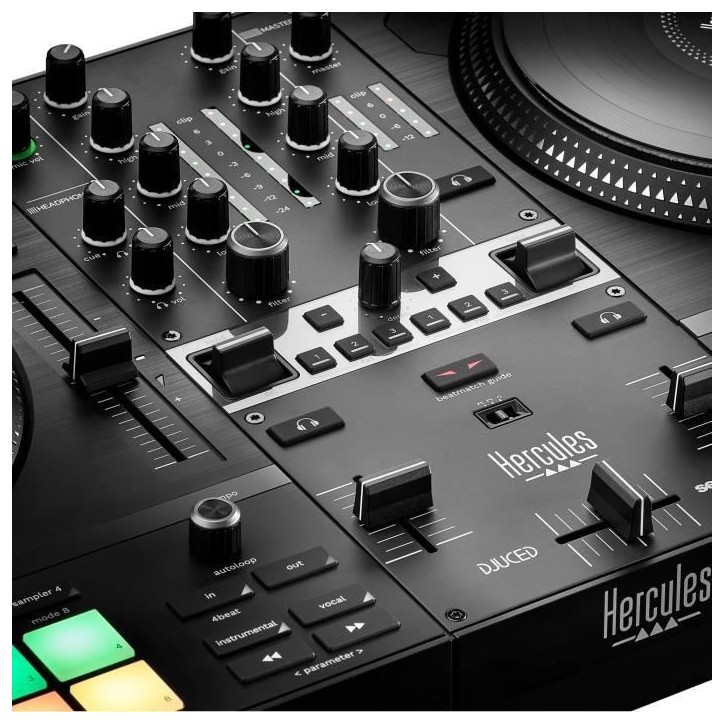 HERCULES DJCONTROL INPULSE T7 - Contrôleur DJ motorisé noir avec deux platines HERCULES DJCONTROL INPULSE T7 - Contrôleur DJ motorisé noir avec deux platines