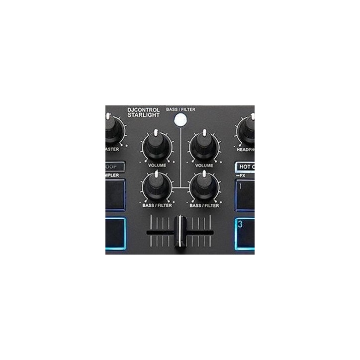HERCULES DJ CONTROL STARLIGHT - Contrôleur DJ USB portatif - 2 pistes - 8 pads - Carte son intégrée - Serato DJ Lite inclus HERCULES DJ CONTROL STARLIGHT - Contrôleur DJ USB portatif - 2 pistes - 8 pads - Carte son intégrée - Serato DJ Lite inclus