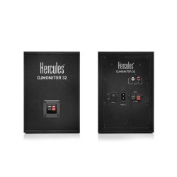 HERCULES DJMONITOR 32 - Enceintes de monitoring actives - 2 x 15W RMS - Woofer de 3 - Effet Stéréo - Noir