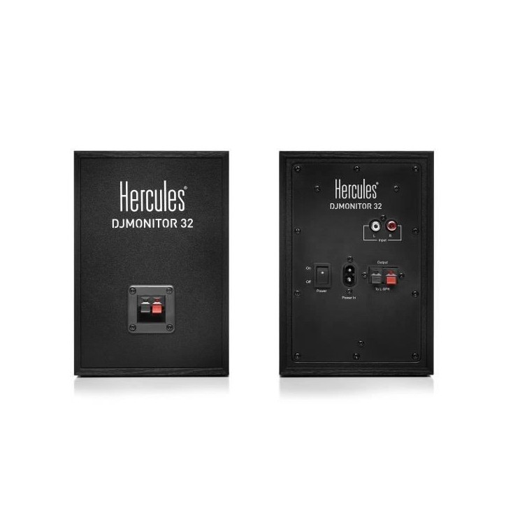 HERCULES DJMONITOR 32 - Enceintes de monitoring actives - 2 x 15W RMS - Woofer de 3 - Effet Stéréo - Noir HERCULES DJMONITOR 32 - Enceintes de monitoring actives - 2 x 15W RMS - Woofer de 3 - Effet Stéréo - Noir