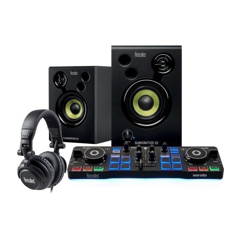 HERCULES DJ STARTER KIT - DJ Control Starlight + Enceintes DJ Monitor HERCULES DJ STARTER KIT - DJ Control Starlight + Enceintes DJ Monitor