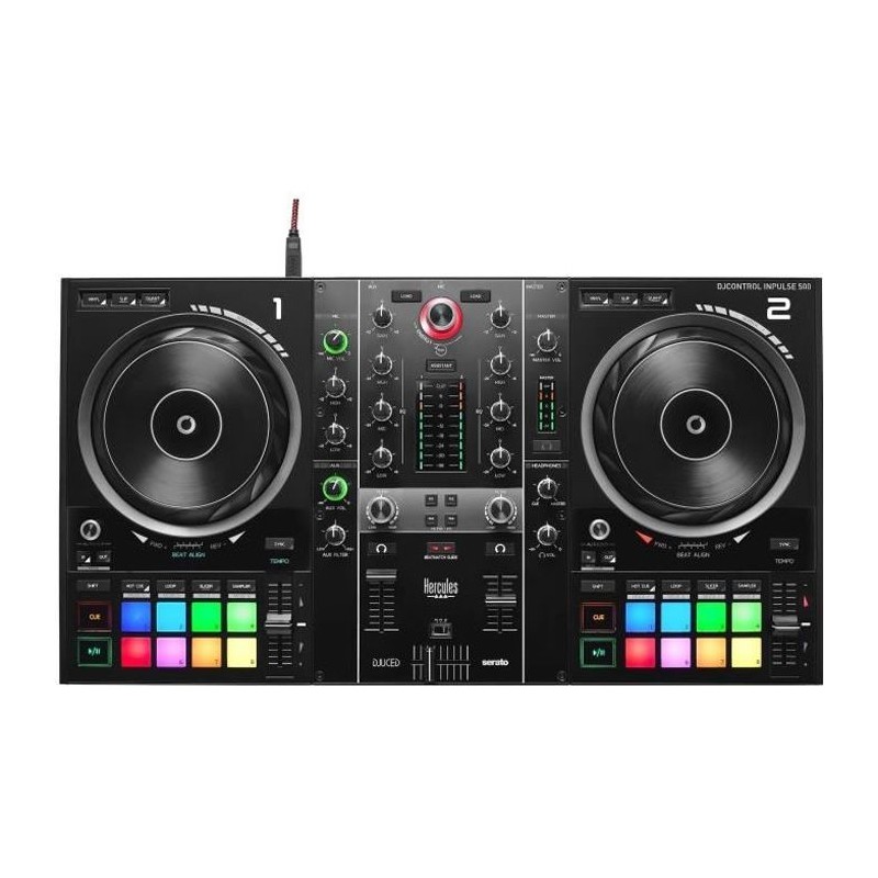 HERCULES DJCONTROL INPULSE 500 - Contrôleur DJ - Interface audio et m HERCULES DJCONTROL INPULSE 500 - Contrôleur DJ - Interface audio et m