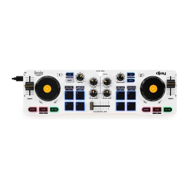 HERCULES DJ CONTROL MIX - Contrôleur DJ Bluetooth pour Smartphone (iO HERCULES DJ CONTROL MIX - Contrôleur DJ Bluetooth pour Smartphone (iO