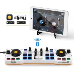 HERCULES DJ CONTROL MIX - Contrôleur DJ Bluetooth pour Smartphone (iOS et Android) - App djay - 2 voies