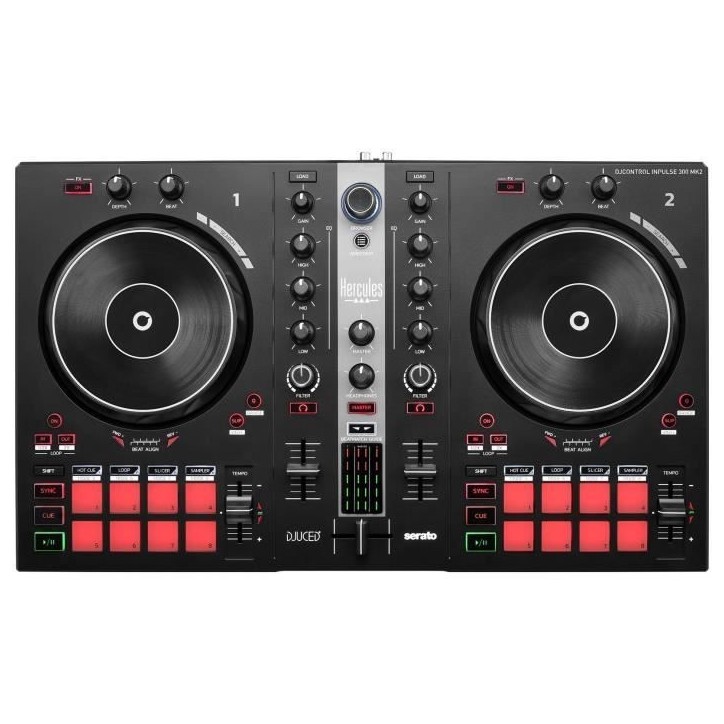 HERCULES DJ CONTROL INPULSE 300 MK2 - Contrôleur DJ USB - 2 voies - 16 pads - Logiciels et tutoriels - Carte son intégrée HERCULES DJ CONTROL INPULSE 300 MK2 - Contrôleur DJ USB - 2 voies - 16 pads - Logiciels et tutoriels - Carte son intégrée