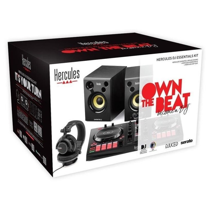 HERCULES DJ ESSENTIALS KIT - DJ Control Inpulse + Enceintes DJ Monitor 32 + Casques HDP DJ60 HERCULES DJ ESSENTIALS KIT - DJ Control Inpulse + Enceintes DJ Monitor 32 + Casques HDP DJ60