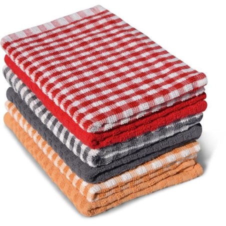 Lot de 6 torchons essuie-mains - HOME LINGE PASSION - 100% Coton - 45