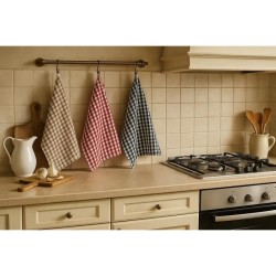 Lot de 6 torchons essuie-mains - HOME LINGE PASSION - 100% Coton - 45