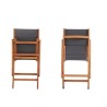 Lot de 2 chaises de jardin en bois d'acacia FSC et assise textilene -