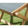 Lot de 2 chaises de jardin en bois d'acacia FSC et assise textilene -