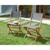 Lot de 4 chaises de jardin en bois d'acacia FSC et assise textilene -
