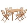 Ensemble repas de jardin 6 personnes - Table 160 x 90 cm + 6 chaises p