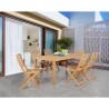 Ensemble repas de jardin 6 personnes - Table 160 x 90 cm + 6 chaises p