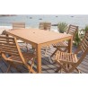 Ensemble repas de jardin 6 personnes - Table 160 x 90 cm + 6 chaises p